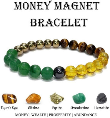 ARV Pyrite, Green Aventurine, Crystal, Golden Pyrite, Tiger's Eye, Citrine Crystal Bracelet