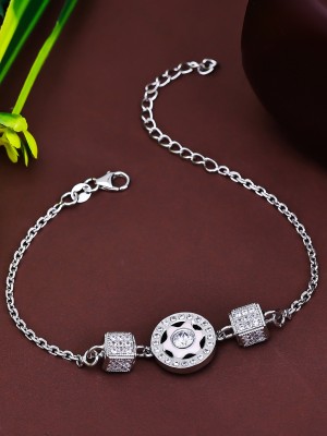 Pissara by Sukkhi Silver Cubic Zirconia Rhodium Bracelet