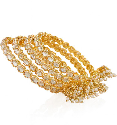 GC PREMIUM JEWELLERY Brass Gold-plated Bangle Set(Pack of 4)