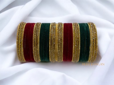 priya kangan Metal Zircon Bangle Set(Pack of 10)