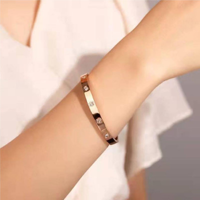 Ruhi Collection Stainless Steel Cubic Zirconia Titanium Bangle