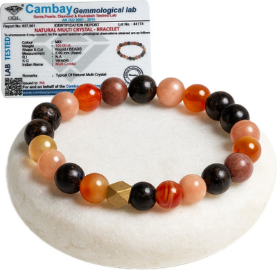 Shivkosha Rhodonite Crystal, Garnet Bracelet