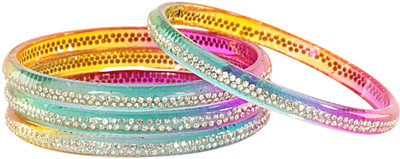 STYOLLO Glass Zircon Bangle Set(Pack of 4)