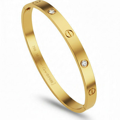 iQna Stainless Steel Diamond Gold-plated Bracelet