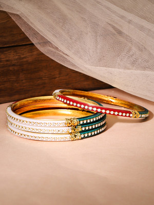 Rubans Elements Alloy Enamel Bangle Set(Pack of 4)