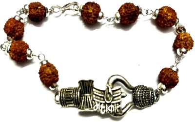 Jewelswonder Wood, Rudraksha Silver Coated Bracelet