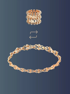 RKB SALES Alloy Cubic Zirconia Gold-plated Bracelet