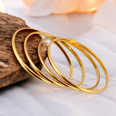 Lucky Jewellery Alloy Gold-plated Bangle Set(Pack of 4)