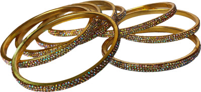 StyleNine Brass Cubic Zirconia Bangle Set(Pack of 8)