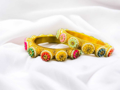 ROHIDAZ Alloy Gold-plated Bangle Set(Pack of 2)
