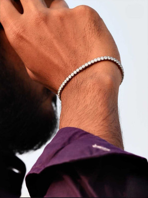 suvarn palace Stainless Steel Zircon Sterling Silver Bracelet