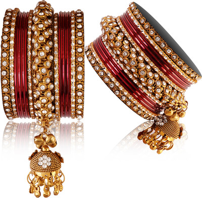 Rupika Brass Cubic Zirconia Brass Bangle Set(Pack of 26)