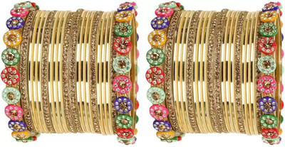 DONERIA Metal Zircon Bangle Set(Pack of 40)