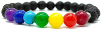 BHAGYA G Stone, Crystal, Lava, 7 Chakra Beads, Agate, Crystal Bracelet