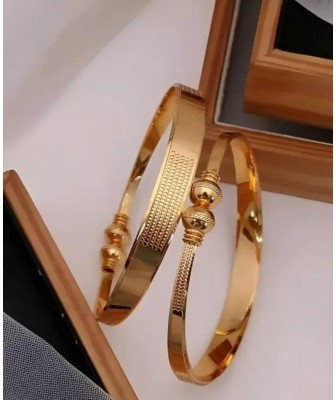 melody creations Alloy Gold-plated Bangle Set(Pack of 2)