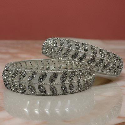 sk international Metal Gold-plated Bangle Set(Pack of 2)