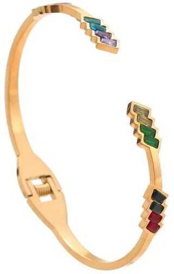 vien Stainless Steel Crystal Gold-plated Kada