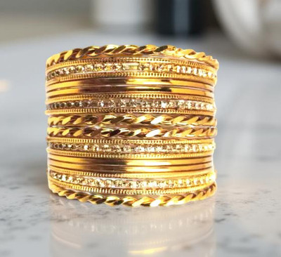 Shivarth Alloy Crystal Bangle Set