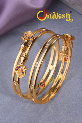 jitaksh Brass Gold-plated Bangle Set(Pack of 3)