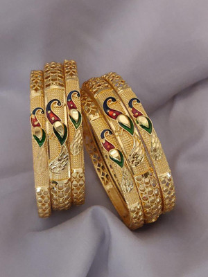 FMC Alloy Gold-plated Bangle Set(Pack of 6)