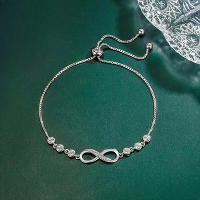 JDENTERPRISES Alloy Cubic Zirconia Silver Bracelet