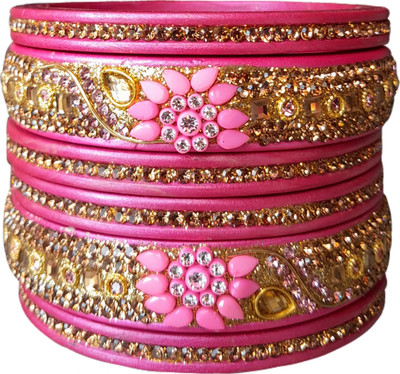RADHIKAA FASHIONS Lac Crystal Bangle Set(Pack of 6)