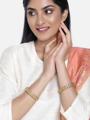 ANOUK Brass Diamond Gold-plated Bangle Set(Pack of 2)