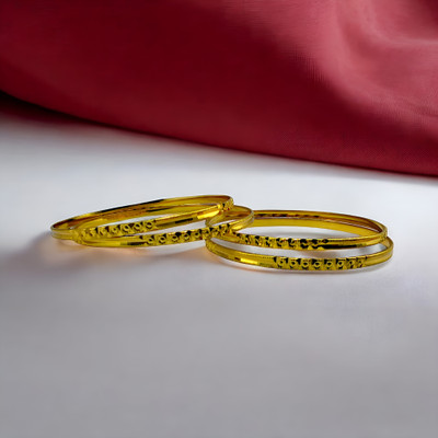 ZAYARA JEWELS Brass Gold-plated Bangle Set(Pack of 4)