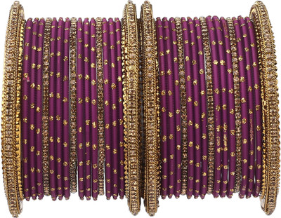 ZINEKA Metal Zircon Gold-plated Bangle Set(Pack of 34)