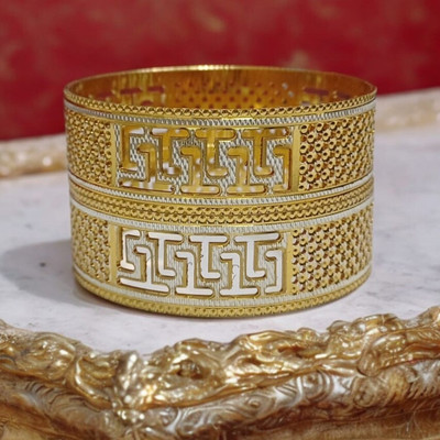 amjewels Brass Gold-plated Bangle Set(Pack of 2)