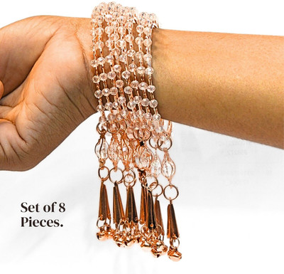 srintana Alloy Pearl Silver Coated Bangle Set(Pack of 8)