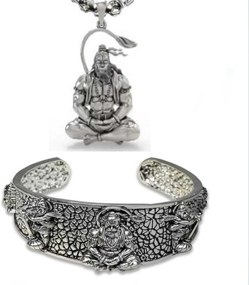 riseabove Metal Silver Kada(Pack of 2)