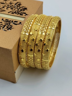 Shree Fashions World Brass Gold-plated Bangle Set(Pack of 4)