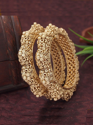 Jewwel Brass Gold-plated Bangle(Pack of 2)