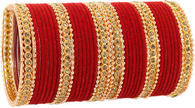 ZULKA Metal Zircon Bangle Set(Pack of 42)