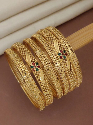 Shreeji imitation Brass, Alloy Bangle Set(Pack of 6)