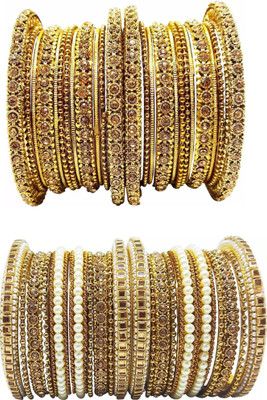 Anahat collection Alloy Gold-plated Bangle Set(Pack of 2)