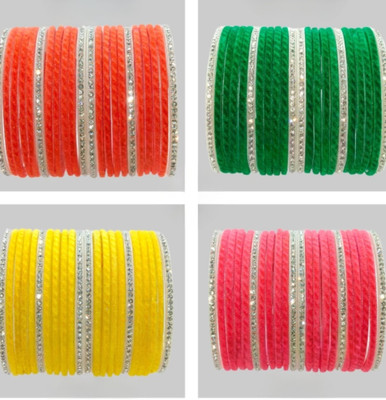 GoVika Glass Bangle Set(Pack of 4)
