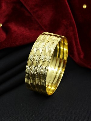 SAIYONI Brass Gold-plated Bangle Set