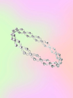 RKB SALES Alloy Cubic Zirconia Silver Bracelet