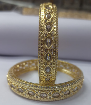 LOKESH GUPTA Brass Gold-plated Bangle Set(Pack of 2)