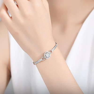 TVI Alloy Cubic Zirconia Silver Bangle Set