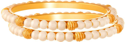 JFL Jewellery for Less Copper Pearl Gold-plated Bangle Set