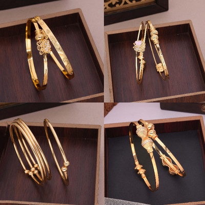 ANOUK Brass Diamond Gold-plated Bangle Set(Pack of 4)