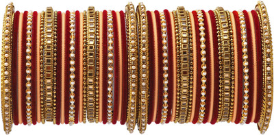 Rijoli Metal Zircon Bangle Set(Pack of 52)