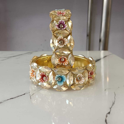 FZN Alloy Crystal Gold-plated Bangle Set(Pack of 2)
