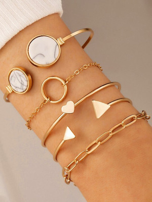 Nehdal Alloy Gold-plated Bracelet Set(Pack of 5)