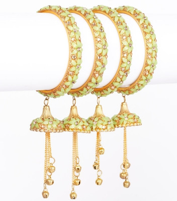 Mamon Creations Alloy Gold-plated Bangle Set(Pack of 4)