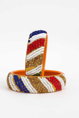 PIHU COSMETICS Plastic Zircon Bangle Set(Pack of 2)
