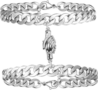 ruby collection Metal, Stainless Steel Bracelet Set(Pack of 2)